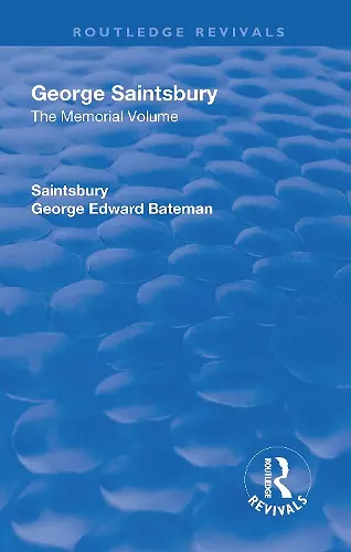 Revival: George Saintsbury: The Memorial Volume (1945) cover