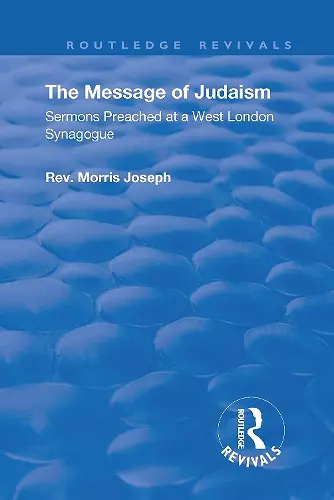 The Message of Judaism cover