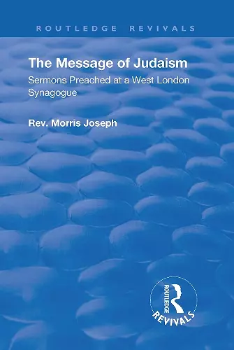 The Message of Judaism cover