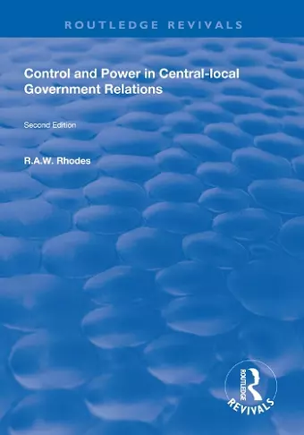 Control and Power in Central-local Government Relations cover