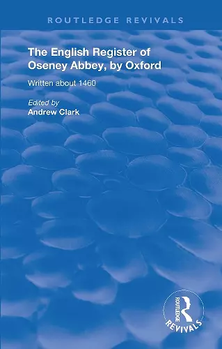 The English Register of Oseney Abbey, by Oxford cover