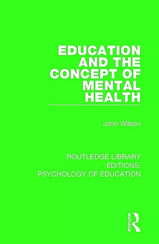 Education and the Concept of Mental Health cover