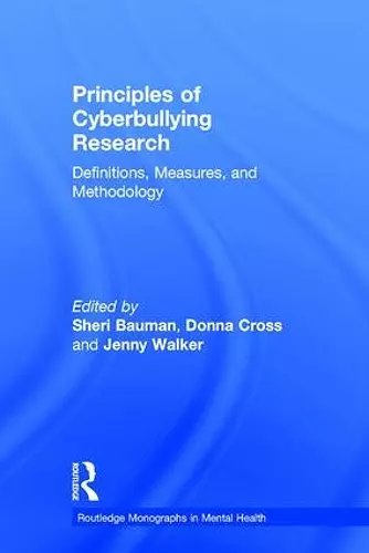 Principles of Cyberbullying Research cover