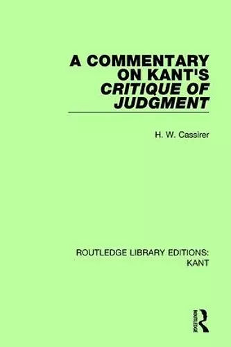 A Commentary on Kant's Critique of Judgement cover