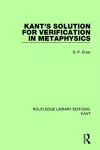 Kant's Solution for Verification in Metaphysics cover