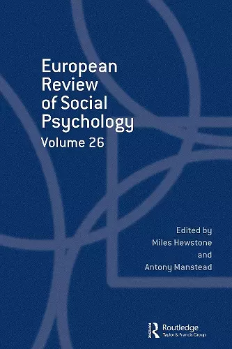 European Review of Social Psychology: Volume 26 cover