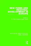 New Firms and Regional Development in Europe cover