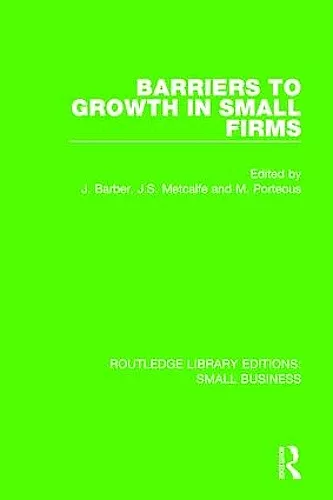 Barriers to Growth in Small Firms cover