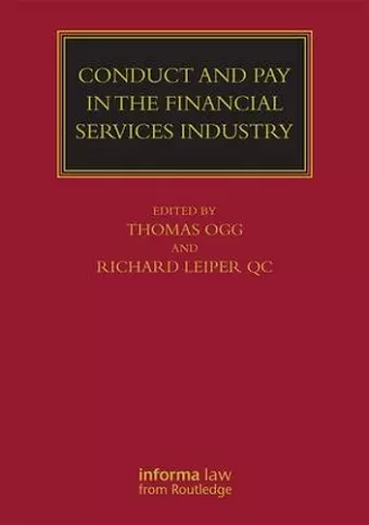 Conduct and Pay in the Financial Services Industry cover