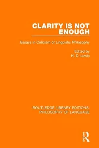 Clarity Is Not Enough cover