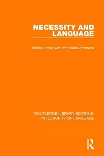 Necessity and Language cover