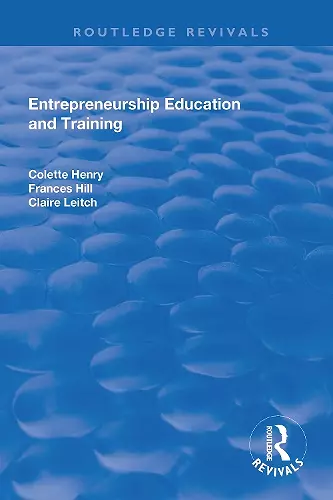 Entrepreneurship Education and Training cover