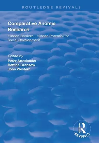 Comparative Anomie Research cover