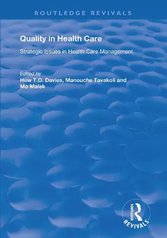 Quality in Health Care cover