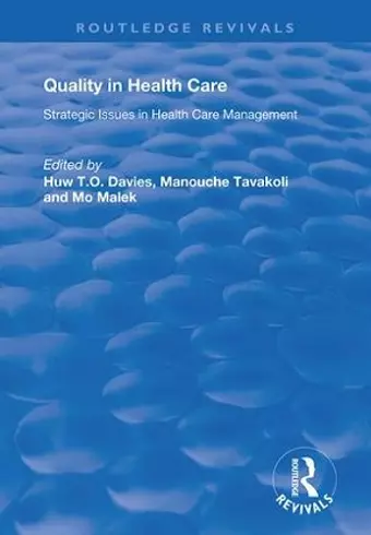 Quality in Health Care cover