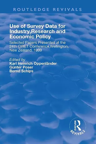 Use of Survey Data for Industry, Research and Economic Policy cover