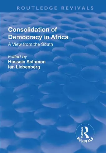 Consolidation of Democracy in Africa cover