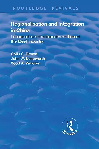 Regionalisation and Integration in China cover