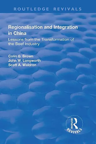 Regionalisation and Integration in China cover