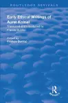 Early Ethical Writings of Aurel Kolnai cover