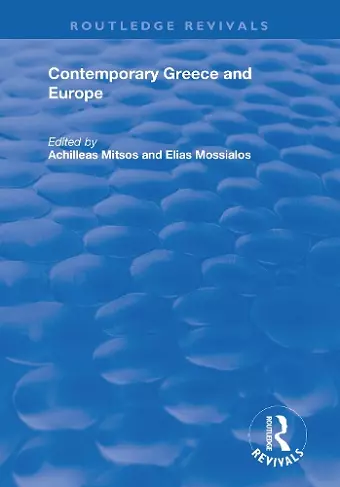 Contemporary Greece and Europe cover