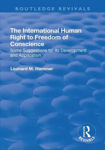 The International Human Right to Freedom of Conscience cover