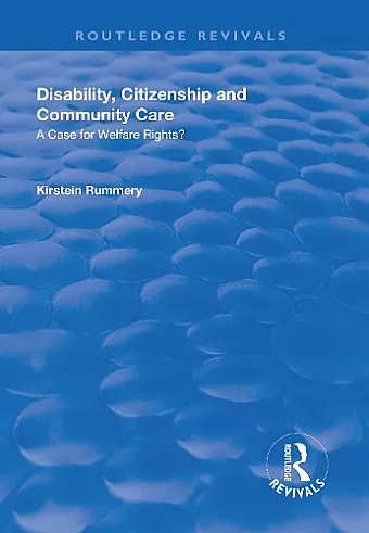 Disability, Citizenship and Community Care cover