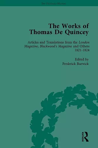 The Works of Thomas De Quincey, Part I Vol 3 cover