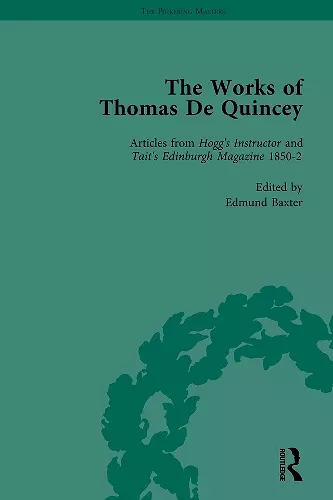 The Works of Thomas De Quincey, Part III vol 17 cover