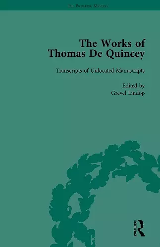 The Works of Thomas De Quincey, Part III vol 21 cover