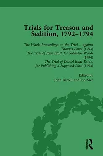 Trials for Treason and Sedition, 1792-1794, Part I Vol 1 cover