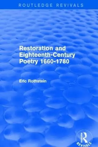 Restoration and Eighteenth-Century Poetry 1660-1780 (Routledge Revivals) cover