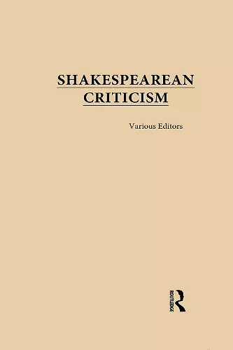 Shakespearean Criticism cover