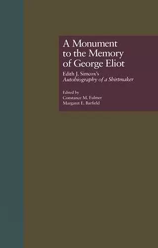 A Monument to the Memory of George Eliot cover