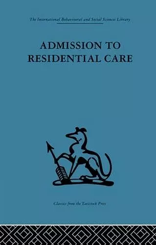 Admission to Residential Care cover