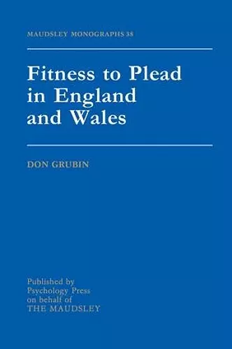 Fitness To Plead In England And Wales cover