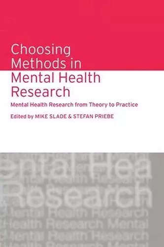 Choosing Methods in Mental Health Research cover