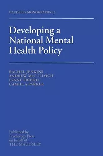 Developing a National Mental Health Policy cover