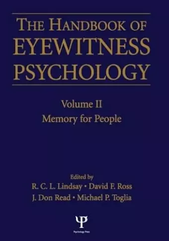 Handbook Of Eyewitness Psychology 2 Volume Set cover