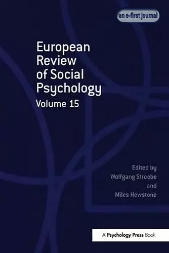 European Review of Social Psychology: Volume 15 cover