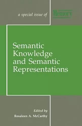 Semantic Knowledge and Semantic Representations cover