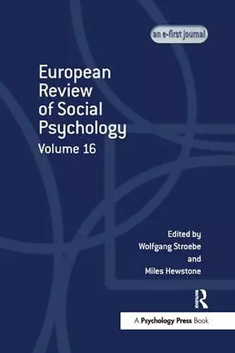 European Review of Social Psychology: Volume 16 cover