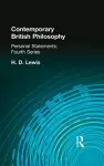 Contemporary British Philosophy cover