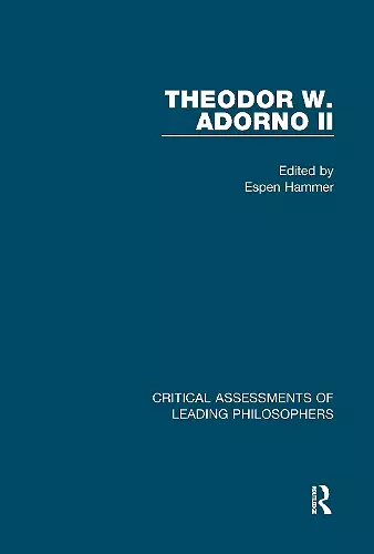 Theodor W, Adorno II cover