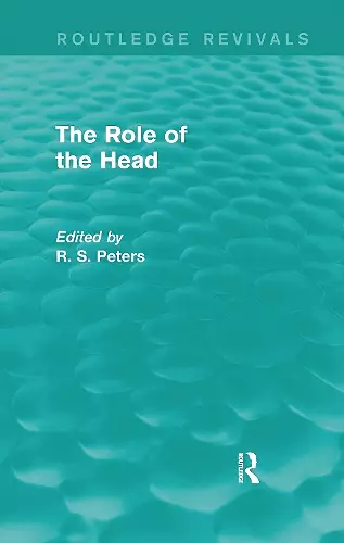 The Role of the Head (Routledge Revivals) cover