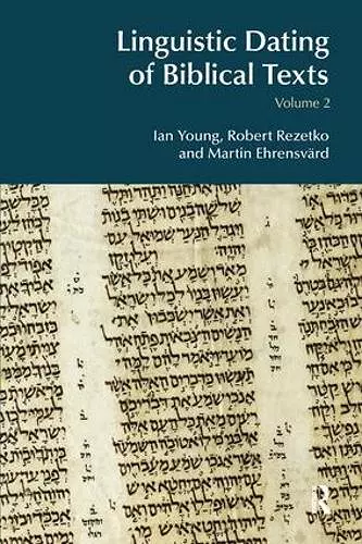 Linguistic Dating of Biblical Texts: Volume 2 cover