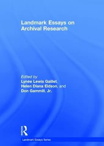 Landmark Essays on Archival Research cover