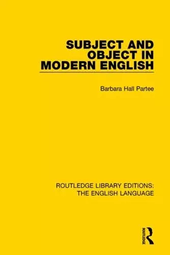 Subject and Object in Modern English cover