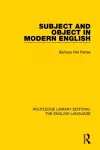 Subject and Object in Modern English cover