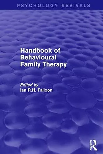 Handbook of Behavioural Family Therapy cover